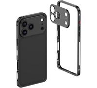 Tencipeda Ultra-Thin Metal Frame for iPhone 17 Pro MAX Case with Detachable Lens Protector, Heat-Dissipating Stainless Design, Seahorse Buckle, Premium Slim Fit (for iPhone 17,Black)