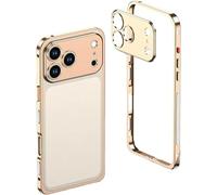 Tencipeda Ultra-Thin Metal Frame for iPhone 17 Pro MAX Case with Detachable Lens Protector, Heat-Dissipating Stainless Design, Seahorse Buckle, Premium Slim Fit (for iPhone 17 Air,Gold)