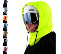 Tencipeda Waterproof Fleece Lined Hood, Multifunctional 3-in-1 Ski Mask Adjustable Drawstring for Skiing Hiking Men Women (Fluorescent Yellow)