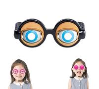 Tencipeda Winking Glasses-Winking Eye Glasses, Kinetic Crazy Eyes Glass with Manual Blink Action Novelty Blinking Glass for Party (Black)