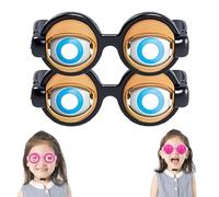 Tencipeda Winking Glasses-Winking Eye Glasses, Kinetic Crazy Eyes Glass with Manual Blink Action Novelty Blinking Glass for Party (2*Black)