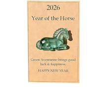 Tencipeda Year of The Horse 2026 Figurine, 2D Acrylic Lucky Crystal Horse Turquoise Guardian A Symbol of Strength & New Beginnings, New Year Lucky Talisman Meaningful (Green)