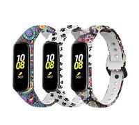 TenCloud Correas compatibles con Samsung Galaxy Fit 2, correa de repuesto de silicona suave con patrón floral para Galaxy Fit2 SM-R220 Fitness Tracker, Silicona