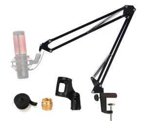 Tencro - Micrófono con soporte universal para reuniones, conferencias, emisiones multimedia, y más, Scissor Arm Stand