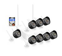 Tenda 2K Kit de Camara Vigilancia WiFi Exterior/Interior sin Cables - 8X 3MP Cámara Seguridad IP de Visión Nocturna en Color con Grabador 8CH 1TB HDD NVR CCTV, Audio Bidireccional, K8W-3TC-1T