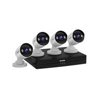 Tenda 4MP 4CH PoE Kit Cámaras de Vigilancia, 4X Cámaras IP Seguridad PoE Exterior, 4CH NVR con 1TB HDD para Grabación 24/7, Detección Humana AI, IP67 Impermeable, TK4P-4BC