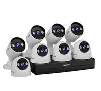 Tenda 4MP 8CH PoE Kit Cámaras de Vigilancia, Cámaras IP Seguridad PoE Exterior, 8CH NVR sin HDD para Grabación 24/7, Detección Humana AI, IP67 Impermeable, TK8P-4BTC