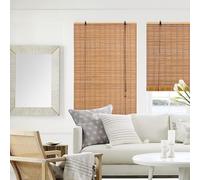 Tenda a Rolllo in Bamboo Natural in Legno di bambù Home Balcón Privacidad Proteczione Parasol ,para la decoración doméstica (Marrón,90An x 220Al cm)