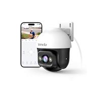 Tenda Cámara de Vigilancia WiFi Exterior, Cámara WiFi 2K con Visión Nocturna en Color, Audio Bidireccional, Detección de Persona y de Movimiento, Alarma de Sonido y Luz, Compatible con Alexa, CH3 V2.0