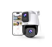 Tenda Cámara Vigilancia WiFi Exterior 6MP | Cámara de Seguridad Lente Dual 2K 360° PTZ con Detección IA Vehículos/Personas, Visión Nocturna Color y Audio