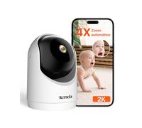 Tenda Cámara Vigilancia WiFi Interior 2K, WiFi 6 360° para Bebé/Mascotas, 3MP Detección Humana AI, Rastreo de Movimiento, Visión Nocturna, Audio, Sin Suscripción Obligatoria