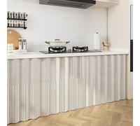 Tenda Cucina Breve Finestra - Tendina Sotto Lav Autoadesiva per Mensole e Armadi Binari di Scorrimento Dimensioni W110*H60cm Ideale per Cucina e Organizzazione Armadio