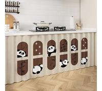 Tenda Cucina per Armadi Tendina Sotto Lav con Binari di Scorrimento Autoadesivi Finestra Breve W140*H70cm Ideale per Mensole e Spazi Piccoli