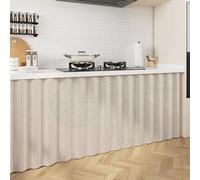 Tenda Cucina Sotto Lav Breve Finestra Cortina para estantes y armarios con riel deslizante autoadhesivo A19 W80*H70cm - Solución perfecta para decoración de cocina