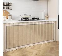 Tenda Cucina Sotto Lav Breve Finestra Tendina per Mensole e Armadi 130 x 60 cm con Binari di Scorrimento Autoadesivi Decorazione Pratica e Stile per Armadi