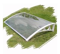 ( Tenda da ingresso per esterni 32" 40" 48" 63" 79" 94" 118" Tenda da Sole antipioggia, tettoia per Porta, copertura Trasparente per giardino esterno, staffa Bianca (dimensioni: 32x79in/80x2