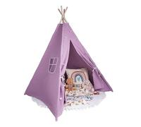 Tenda de campaña plegable Relsy Kids Violet Blush para niños | Tienda tipi/tenda pop-up violeta para niñas y niños, 140 x 120 cm, tela de algodón con luces de estrellas y accesorios para alfombras
