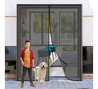Tenda Mosquitera Magnetica per Terrazza 160 x 215 cm, Porta Mosquitera Magnetica con Calamite, Diseño Elegante para Puerta de Balcón Sala de Estar Puerta de Patio, Negro