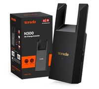 Tenda N300 Repetidor WiFi, Extensor Amplificador 2.4GHz 300Mbps, Instalación fácil, Puerto Ethernet, Modo Ap, R10, Negro