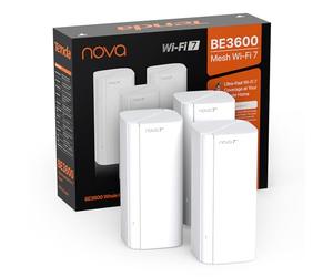 Tenda Nova ME3 Pro (Pack de 3) - Sistema WiFi 7 Mesh BE3600 (3.6 Gbps Doble Banda), 3 Puertos Gigabit, Cobertura para Todo el Hogar, Ideal para Streaming 4K y Juegos, MLO, WPA3, Itinerancia Continua