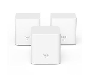 Tenda Nova Mesh MX3 (3-Pack) - Router Mesh WiFi 6 AX1500, WiFi Mesh de Doble Banda 2,4 GHz/5 GHz, Cobertura hasta 270㎡ y Conecta Más de 50 Dispositivos, MU-MIMO, OFDMA
