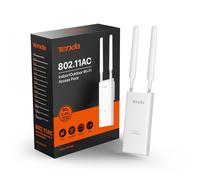 Tenda OAP1200 AC1200 Punto de Acceso Inalámbrico Gigabit para Exteriores, Doble Banda, Soporta PoE 802.3at/PoE Pasivo, Montaje en Pared/Poste, IP65 Resistente al Agua, MU-MIMO, Modos Ap/Repetidor