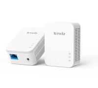Tenda PH3 - Juego de 2 adaptadores Powerline de 1000 Mbps con Conector único para el hogar AV2 para Extender la Red rápida y Estable, versión de Reino Unido, Color Blanco