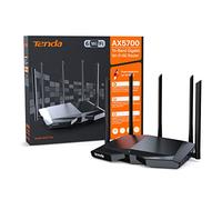 Tenda Router WiFi 6E de Tri-Band AX5700 Gigabit (6GHz, 5GHz: 2402 Mbps, 2.4GHz: 861 Mbps) 5 Antennas 6dBi, CPU 1.7 GHz, VPN Router Wi-Fi+ Mesh para AR/VR/Steam 4K/8K - RX27 Pro