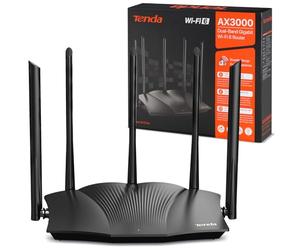 Tenda RX12 Pro Router WiFi 6 AX3000 de Banda Dual (2.4GHz + 5GHz, Requiere conexión a Internet por Cable), 4 Puertos Gigabit, Ancho de Banda 160MHz, WiFi+ Mesh, OFDMA/VPN/WPA3/IPv6/TWT