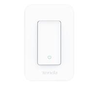 Tenda SS3 Interruptor de Luz Inteligente, Luz Wi-Fi de 2.4GHz, Unipolar, Interruptor de Pared, con Alexa y Google Home, Control Remoto y Temporizador, No se Requiere Concentrador, Blanco, 1 Cuadrilla