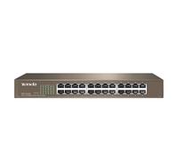 Tenda TEF1024D Switch Ethernet de Escritorio de 24 Puertos 10/100 Mbps, Fast Ethernet, No Administrado, Plug y Play, Protección contra Rayos 6KV, Metal