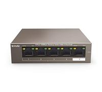 Tenda TEF1105P-4-38W PoE Switch Ethernet de 5 Puertos 10/100 Mbps, 4 Porte PoE, 38W, No Configuración, Plug and Play, Carcasa de Metal, Protección contra Rayos de 6KV, Tipo Desktop