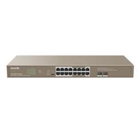 Tenda TEG1118P-16-250W Router PoE de 18 Puertos Gigabit, 16 Puertos PoE, 2 Puertos SFP de Enlace Ascendente Gigabit, Una Clave Estándar/Ampliada/Vlan/Prioritaria, QoS, Transmisión de hasta 250M