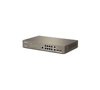Tenda TEG5312F Switch Ethernet Administrado Gigabit, 10 Puertos Gigabit Base-T con 2 Puertos Gigabit Base-X SFP, QoS, Múltiples Defensas contra Ataques, Montaje en Escritorio y Bastidor, Metal