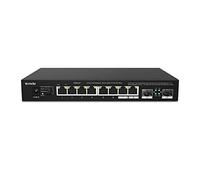 Tenda TEM2010F Switch Ethernet de 10 Puertos 2.5G, 2 Puertos SFP, VLAN, Agregación Estática, Compatible con Dispositivos 2.5G, Montaje en Escritorio/Pared, Plug y Play, Carcasa de Metal, Negro