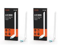 Tenda U2 Adaptador USB Wi-Fi 6 AX300, Antena Wi-Fi Externa Ajustable de 6dBi, Modo Soft-Ap, instalación Sencilla, USB WiFi para PC y portátil, Compatible con Windows 7/10/11, V5.0 (Paquete de 2)