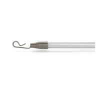 TENDAGGIMANIA Barra para cortinas tirador cortina corredera, paneles- Varilla de plexiglás transparente con gancho - Longitud 150 cm