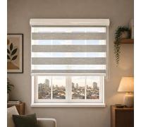 TENDAGGIMANIA Estor enrollable para interiores, día y noche, enrollable, doble capa, filtrante, oscurecedor, para ventanas, cortinas de cristal, cocina, oficina, baño, tamaño 100 x 300 cm (largo x