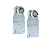 TENDAGGIMANIA Polea Corredera con Ruedas Deslizantes de Acero Galvanizado - SET de 2 poleas ANTI OXIDO para lona PVC, tela y Puerta Corredera - Peso Soportado 35 kg máx por cada Polea