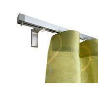 TENDAGGIMANIA Riel Cortina Techo Pared Moderno De Interior L. 160 Cm- Color NEGRO - Ideal Para Rieles Cortinas Lineal Y Con Ondas A Medida -incluye Tapones Laterales - Modelo Cubo