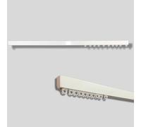 TENDAGGIMANIA Riel Deslizante Lineal Recto en Aluminio Blanco, Movimiento Manual, Completo de Todos Los Accesorios - Personalizable - (Movimiento Manual, 350 CM, con unión)