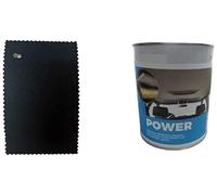 TENDAGGIMANIA Tela para tapizar Techo de Coche Kit con Pegamento para Altas Temperaturas - Modelo Nido d'Ape - Color Negro 1440 - Medida L.2,5 MT X H.1,5 MT - Tela para Techo de Coche Personalizable