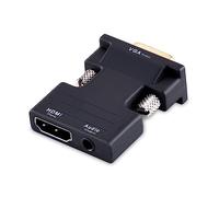 Tendak Adaptador convertidor de HDMI Hembra a VGA Macho de 1080P con Conector HDMI portátil de Audio estéreo de 3,5 mm para Laptop, PC, PS3, Xbox STB, BLU-Ray, DVD, TV Stick