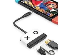 Tendak Adaptador USB C a HDMI para Switch 3 en 1 USB-C HUB con Puerto de Carga USB 3.0 PD Tipo C a 4K HDMI convertidor para Nintendo Switch/Switch OLED MacBook Pro Samsung S22 Huawei Mate 30 (Blanco)