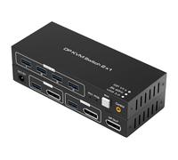 Tendak Conmutador KVM DisplayPort 2x1 USB 2 puertos PC PC DP KVM Switch Switch Box con USB 2.0 HUB Soporte 4K @60Hz 3D HDCP 2.2