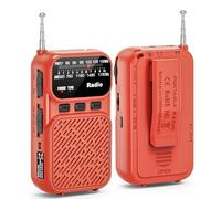 Tendak Mini Radio Portatil Pequeña Recargable, Bolsillo Radio FM Am con Batería de 1200 mAh, Radio Transistor por Pilas AAA con Lámpara/Bluetooth/TF, Carga USB-C