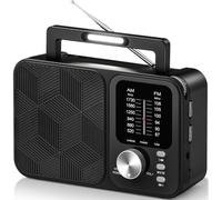 Tendak Radio a Pilas FM Am, Radio Portátil, Transistor Radio | con Batería de 4000 mAh, Radio Recargable con Lámpara de Lectura/Bluetooth/TF, Carga USB-C