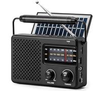 Tendak Radio a Pilas Portatil Pequeña FM Am SW, Radio Solar y Recargable, Transistor Radios con Excelente Señal, Altavoz Grande, Entrada Auriculares Kit Emergencia, TF, Bluetooth, AA