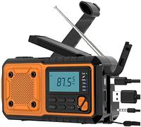 Tendak Radio Solar, Radio Portatil Pequeña FM/Am/SW/NOAA Portátil Manivela de la Mano Radio con 4000mAh como Power Bank 3-LED Linterna Alarma SOS Radio portátil y Recargable de Camping