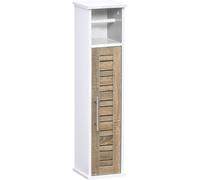 EVIDECO 9912306 Portarrollos de Papel higiénico 2 en 1 y Armario de Almacenamiento, Color Roble marrón, 100% Tablero de Fibra de Densidad Media + Espejo, Estocolmo, 7.2'L x 7.2" W x 29.9" H